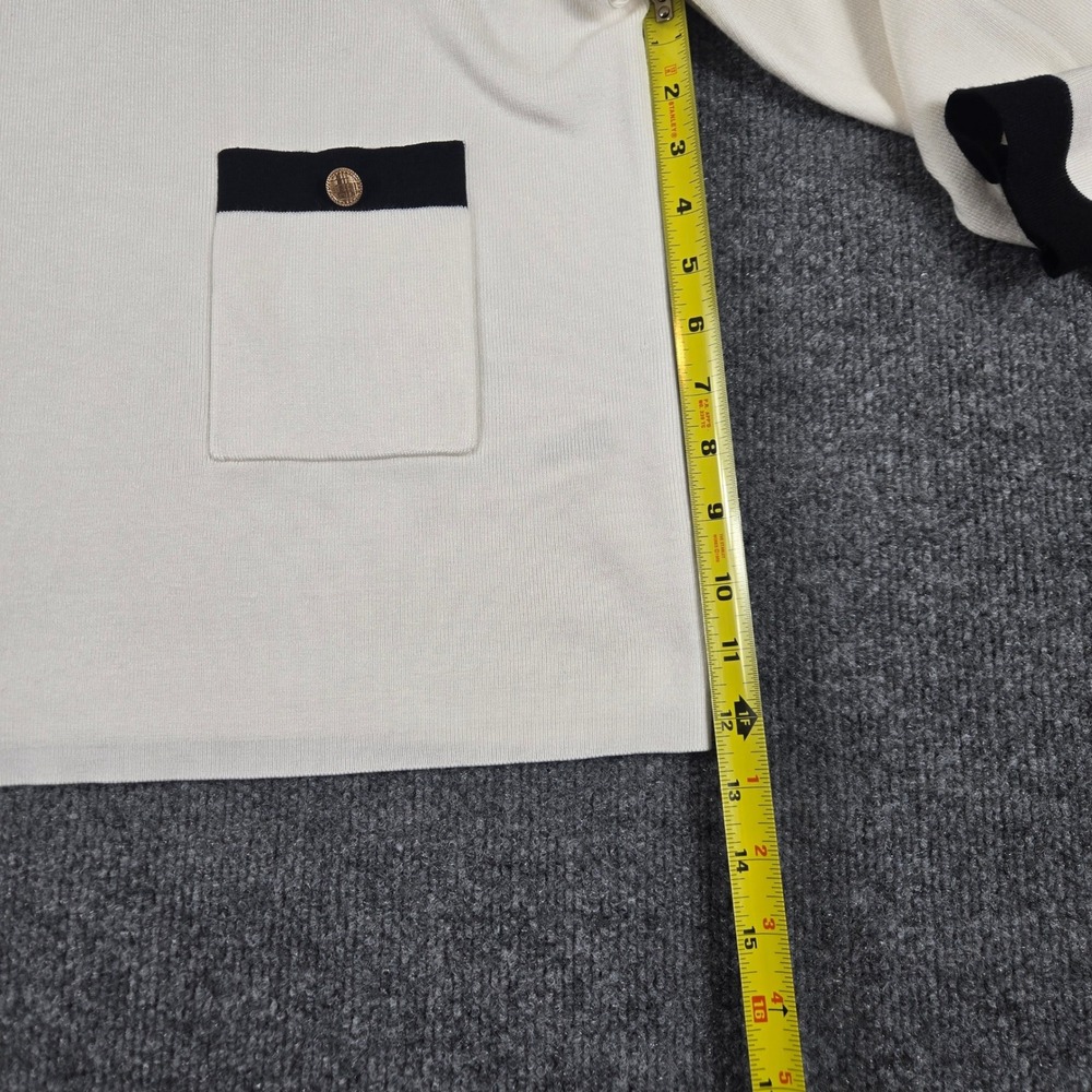 Adrianna Papell Sweater Womens XL Ivory New Long Sleeve Gold Button Pockets nwt - Picture 6 of 8